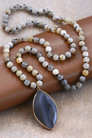 Natural Semi Precious Stone Beaded Necklace
