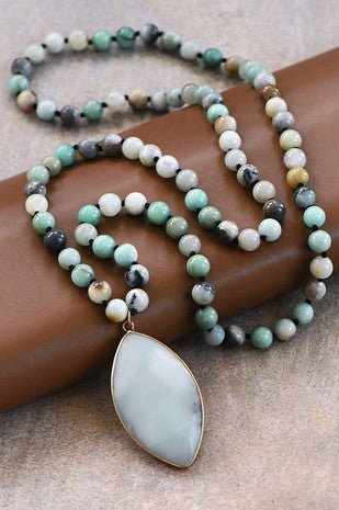 Natural Semi Precious Stone Beaded Necklace