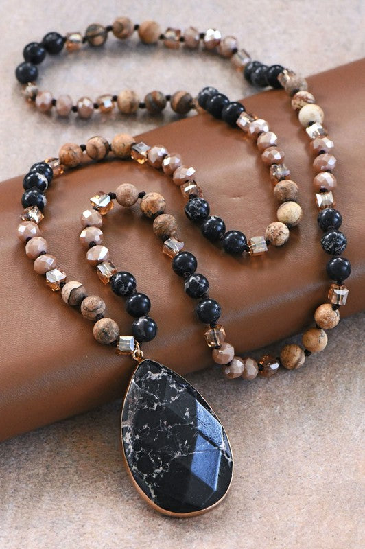 Semi Precious Stone Pendant Necklace