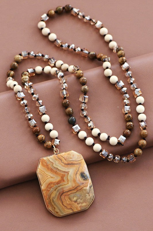 Mixed Stone Bead Necklace.