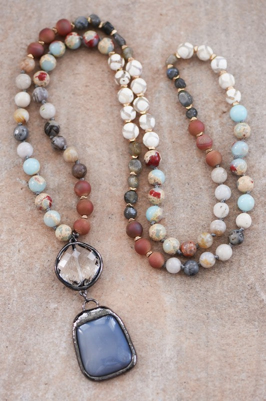 Agate & Jasper Stone Necklace.