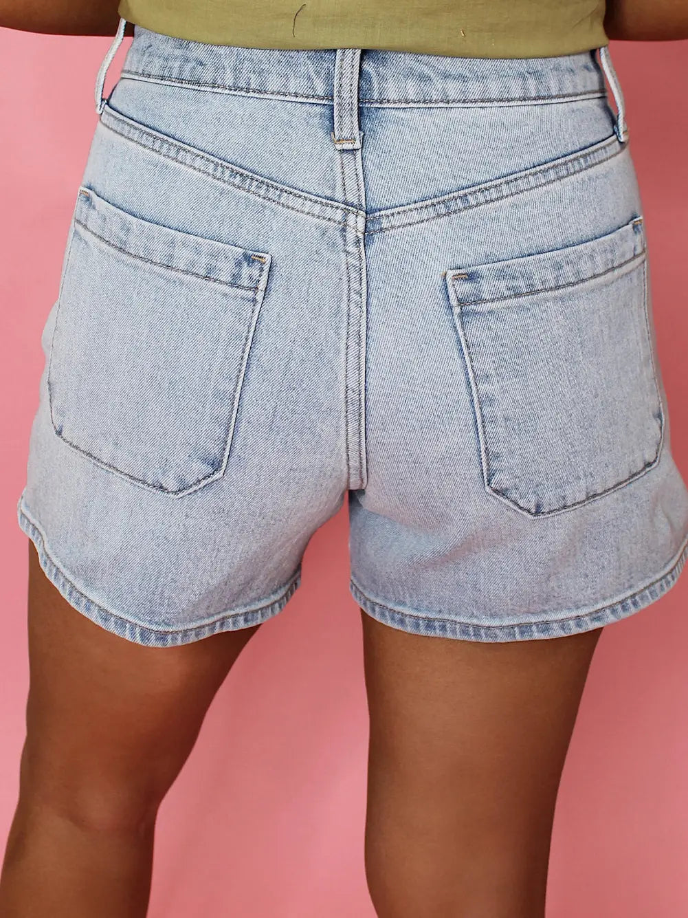 Beau Blue High Rise Denim Shorts