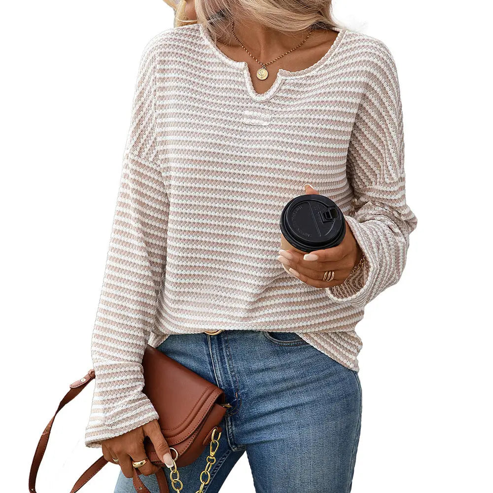 Striped Waffle Knit Top