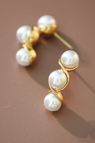 Waterproof Non-Tarnish Stainless Steel Pearl Studs