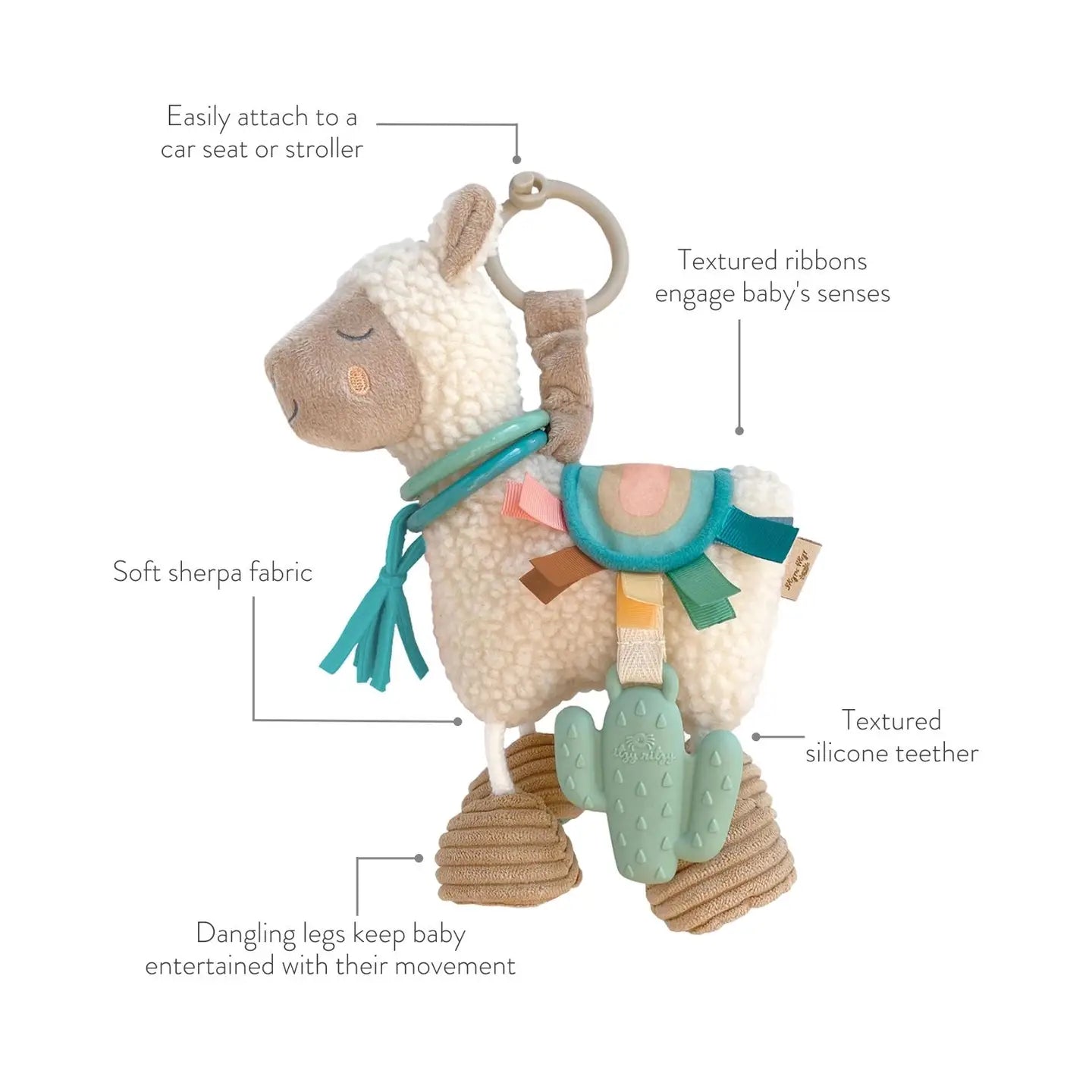 Itzy Friends Link & Love™ Activity Plush with Teether Toy-Llama