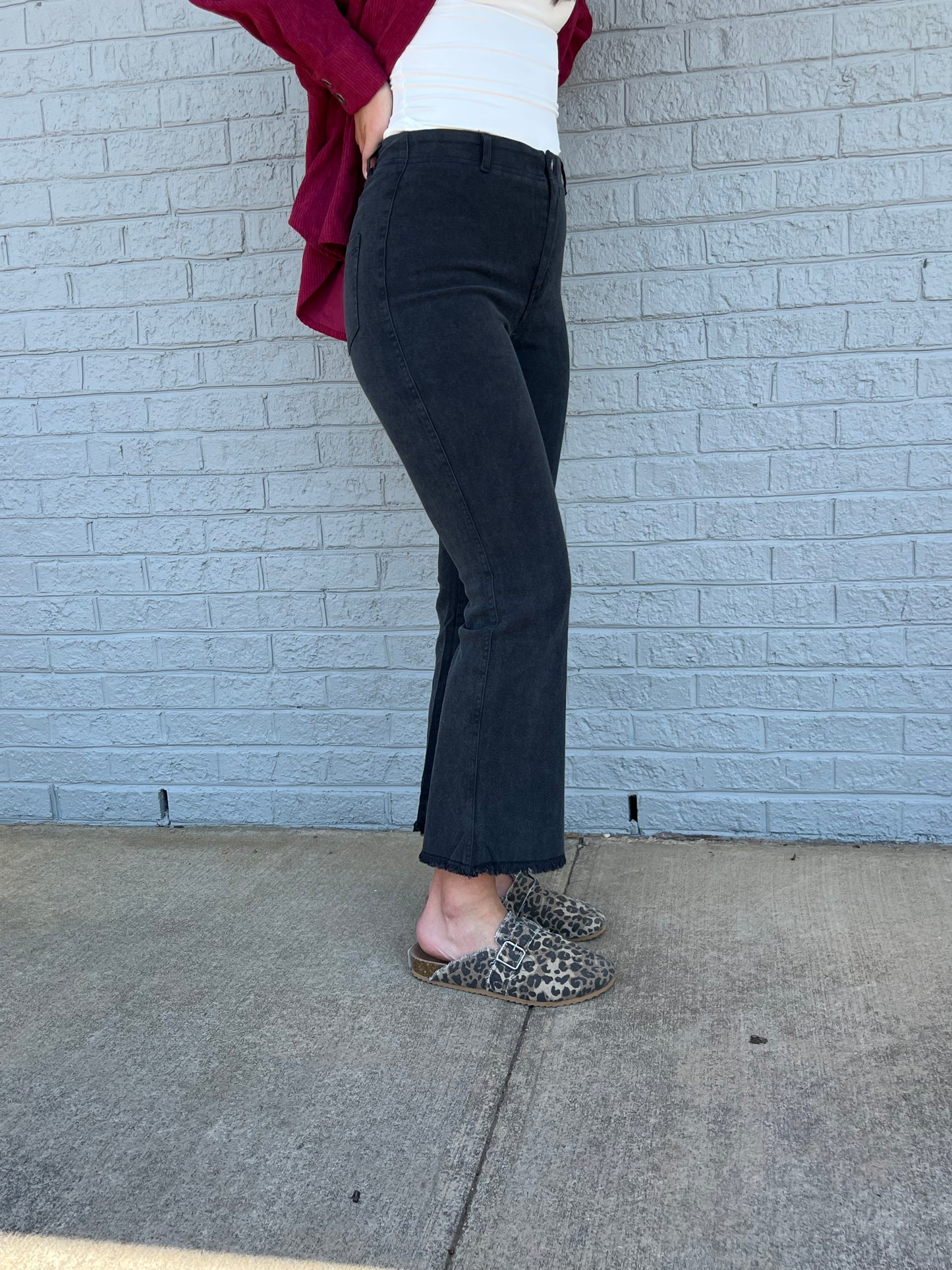 Judy Wide Leg Pants in Washed Black**FINAL SALE**