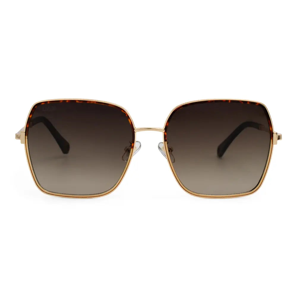 Aspen Oversized Square Frame Sunglasses-Brown