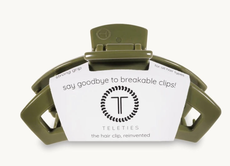 Open Hair Clip in Olive