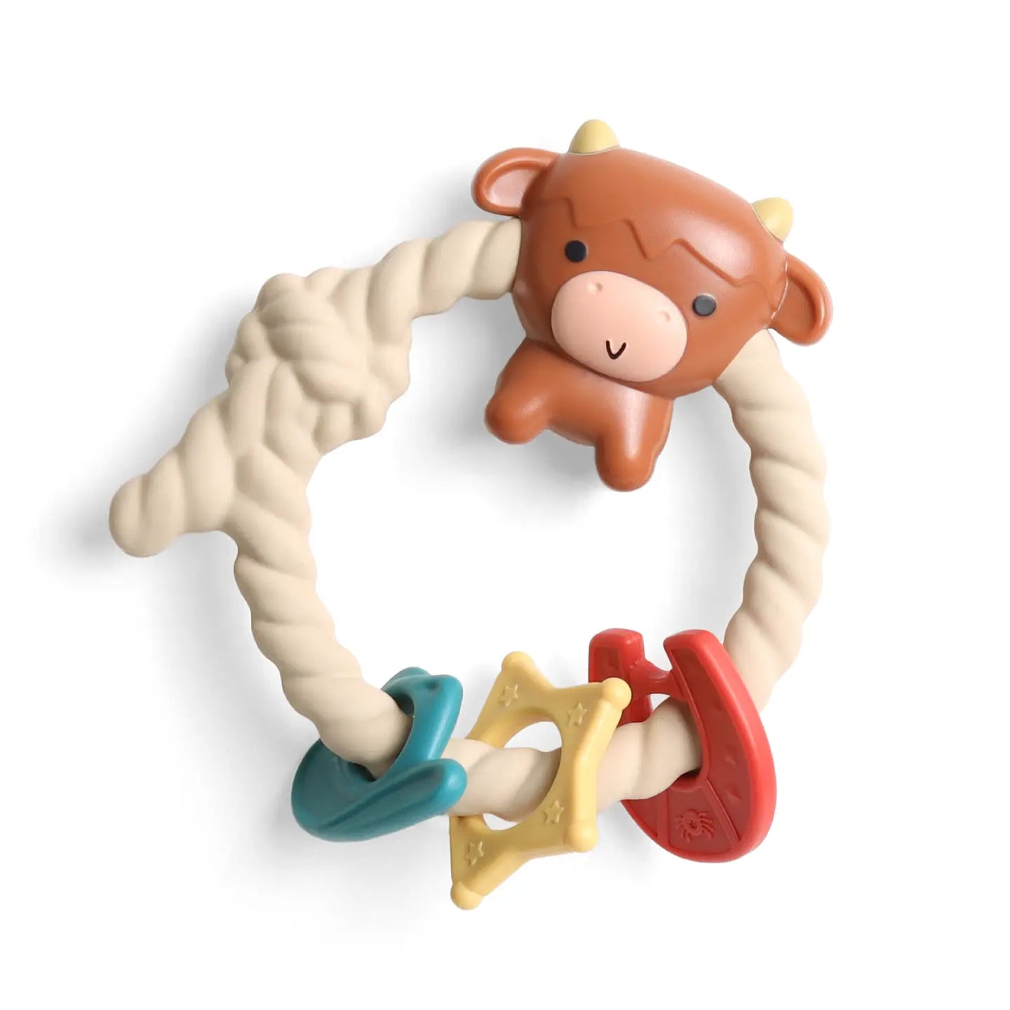 Ritzy Rattle™ Silicone Teether Rattles-Highland Cow