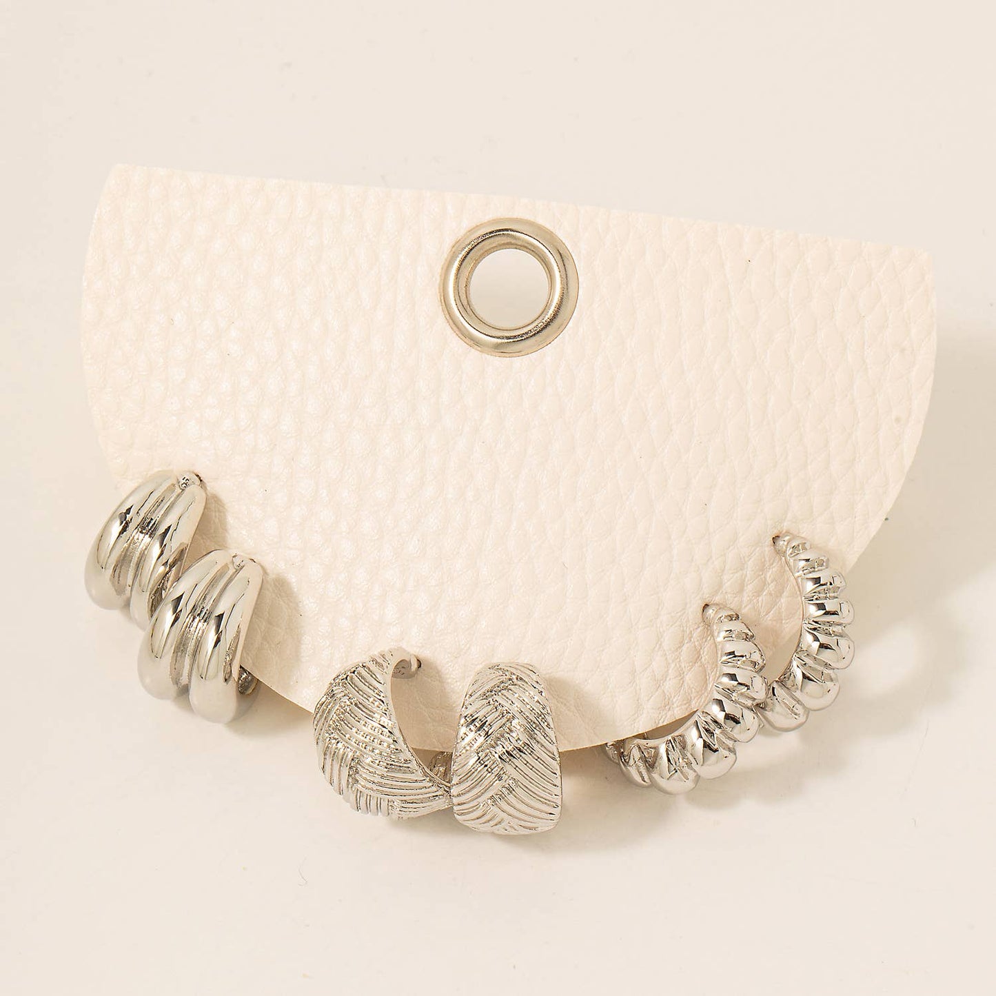Mixed Wide Metallic Hoop Earrings Set