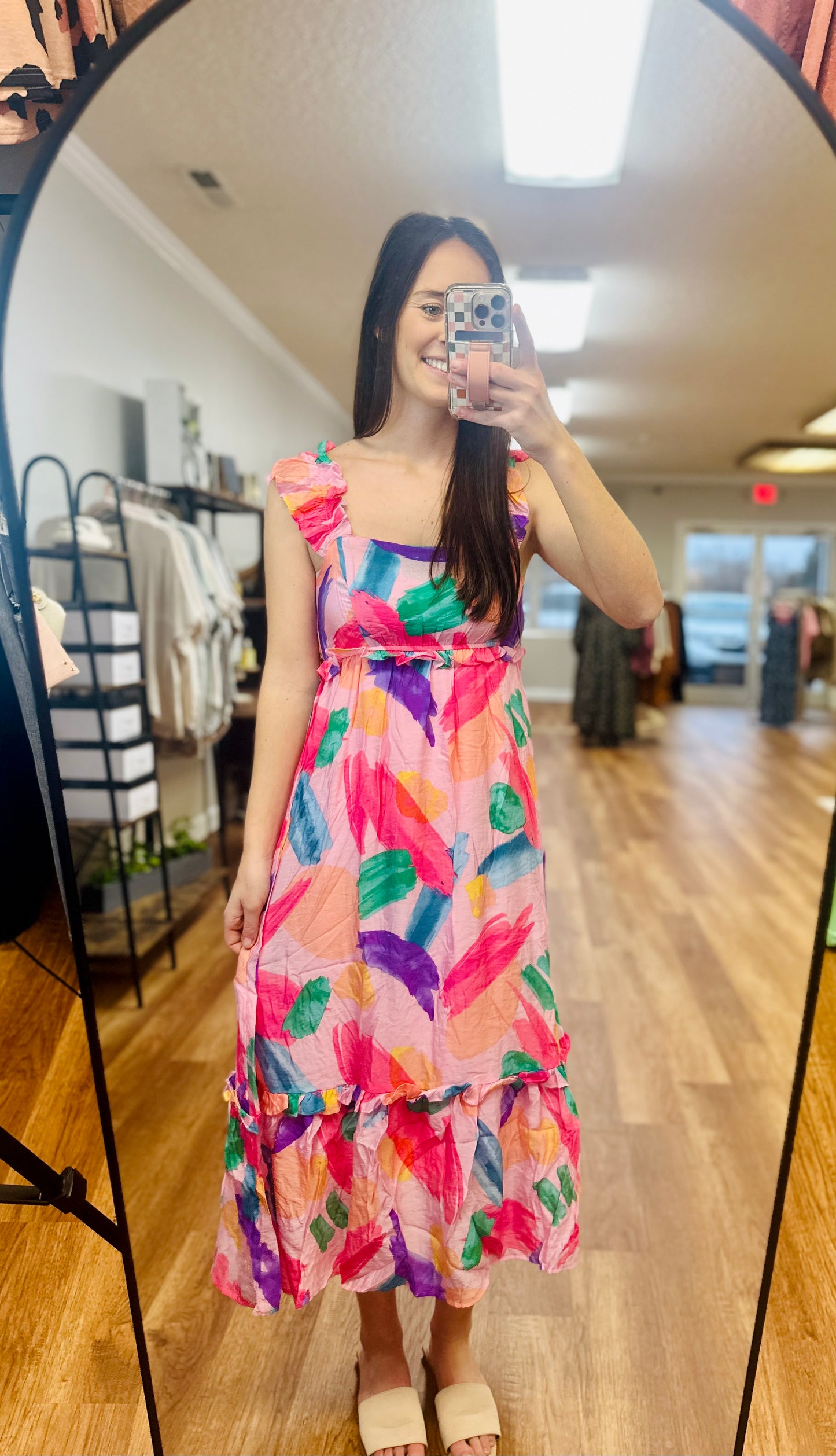 Brush Stroke Midi Dress