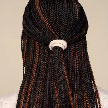 Fabric Ribbed Hair Elastics 10pc Set - Blush