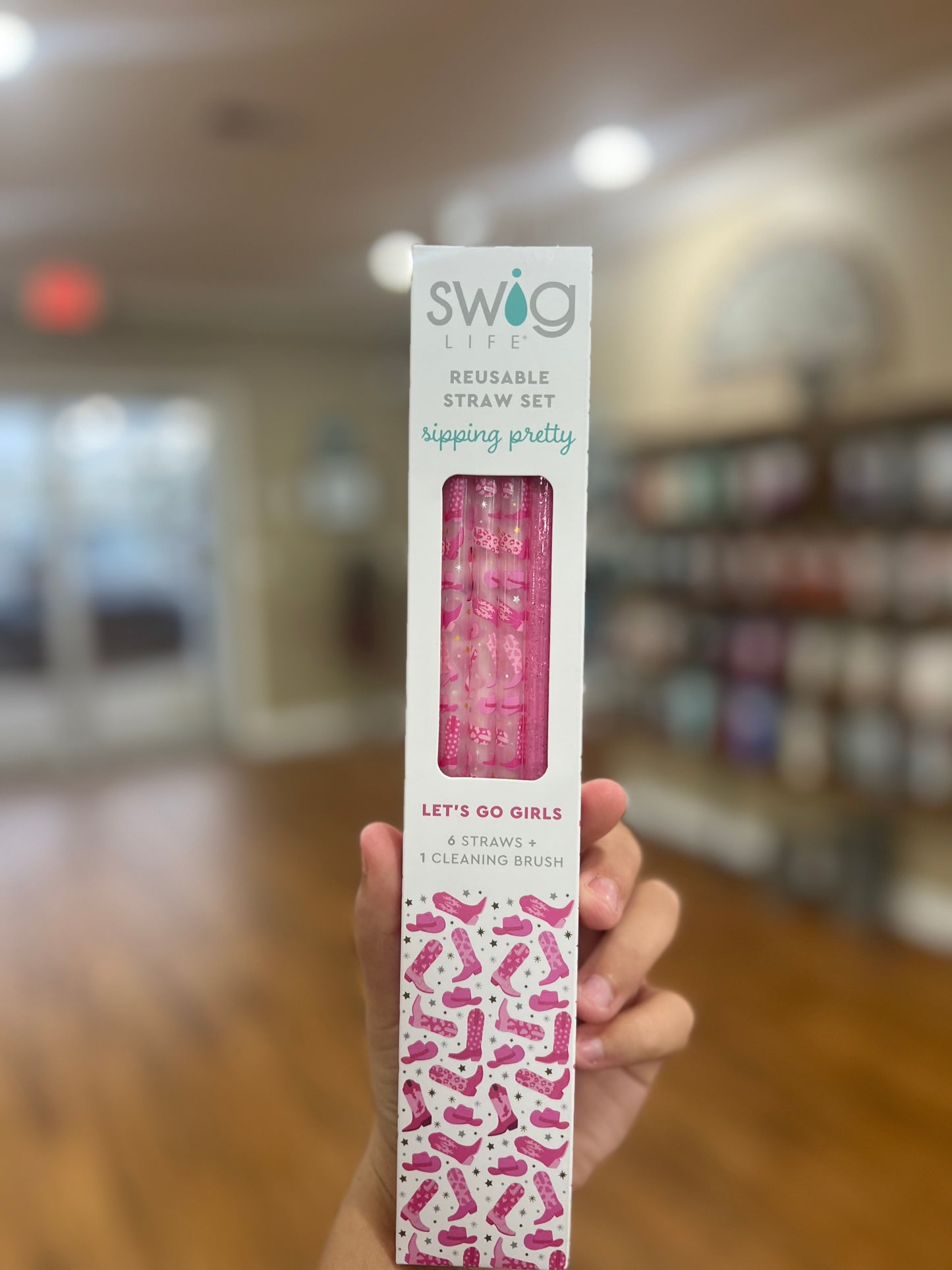Let's Go Girls + Pink Glitter Reusable Straw Set