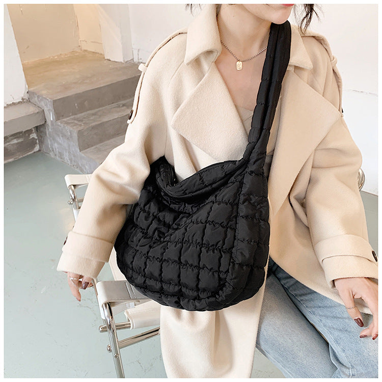 Quilted Shoulder Bag in Black