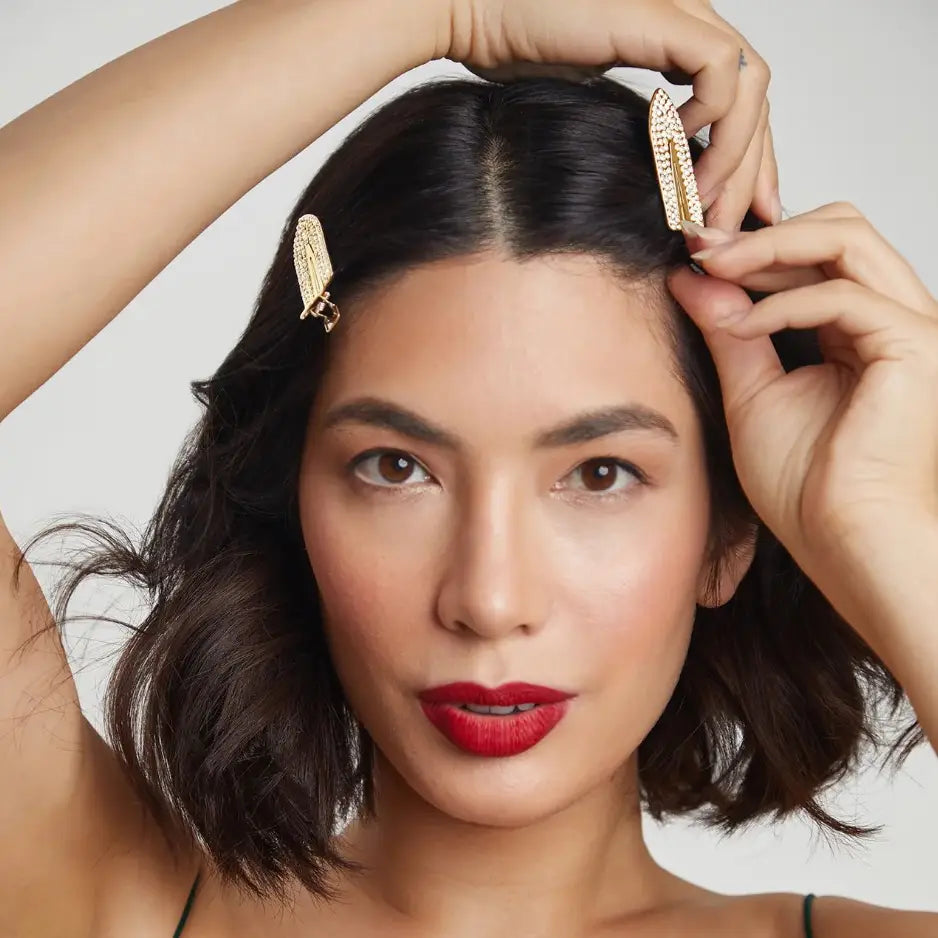 Glam Creaseless Clips 2pc Set - Rhinestone