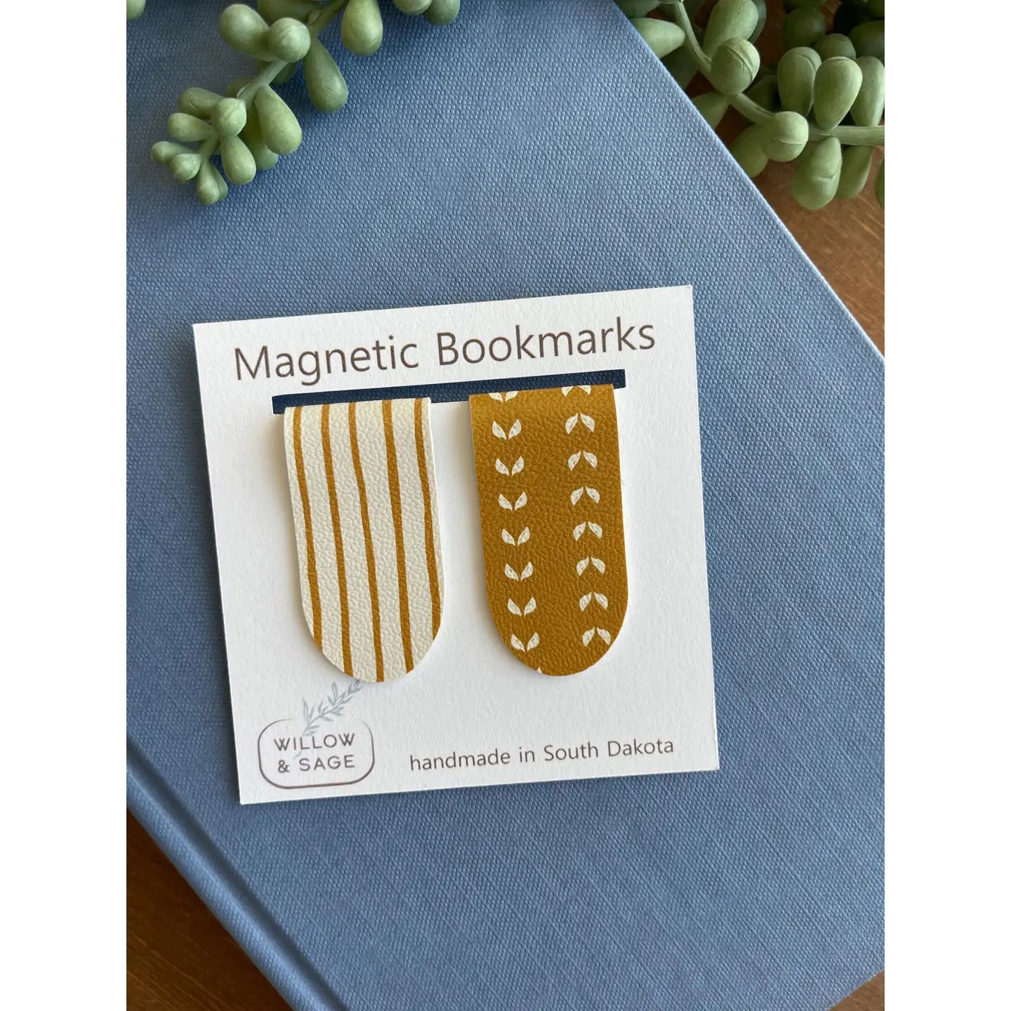 Magnetic Bookmark Pair-Saffron Boho
