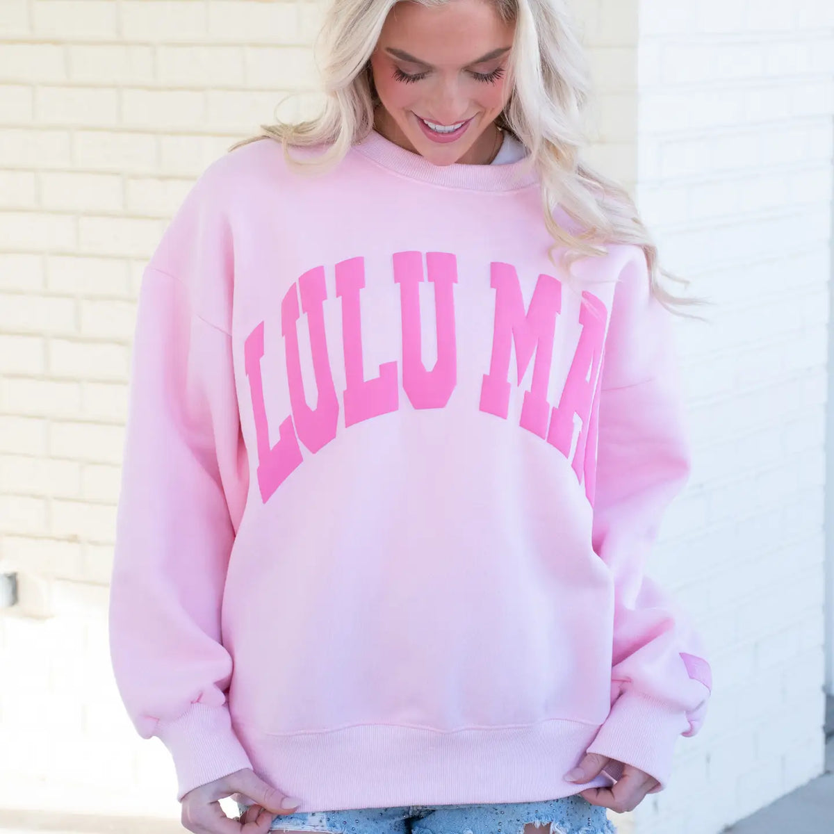 Lulu Mac Crewneck-Light Pink/Pink Puff