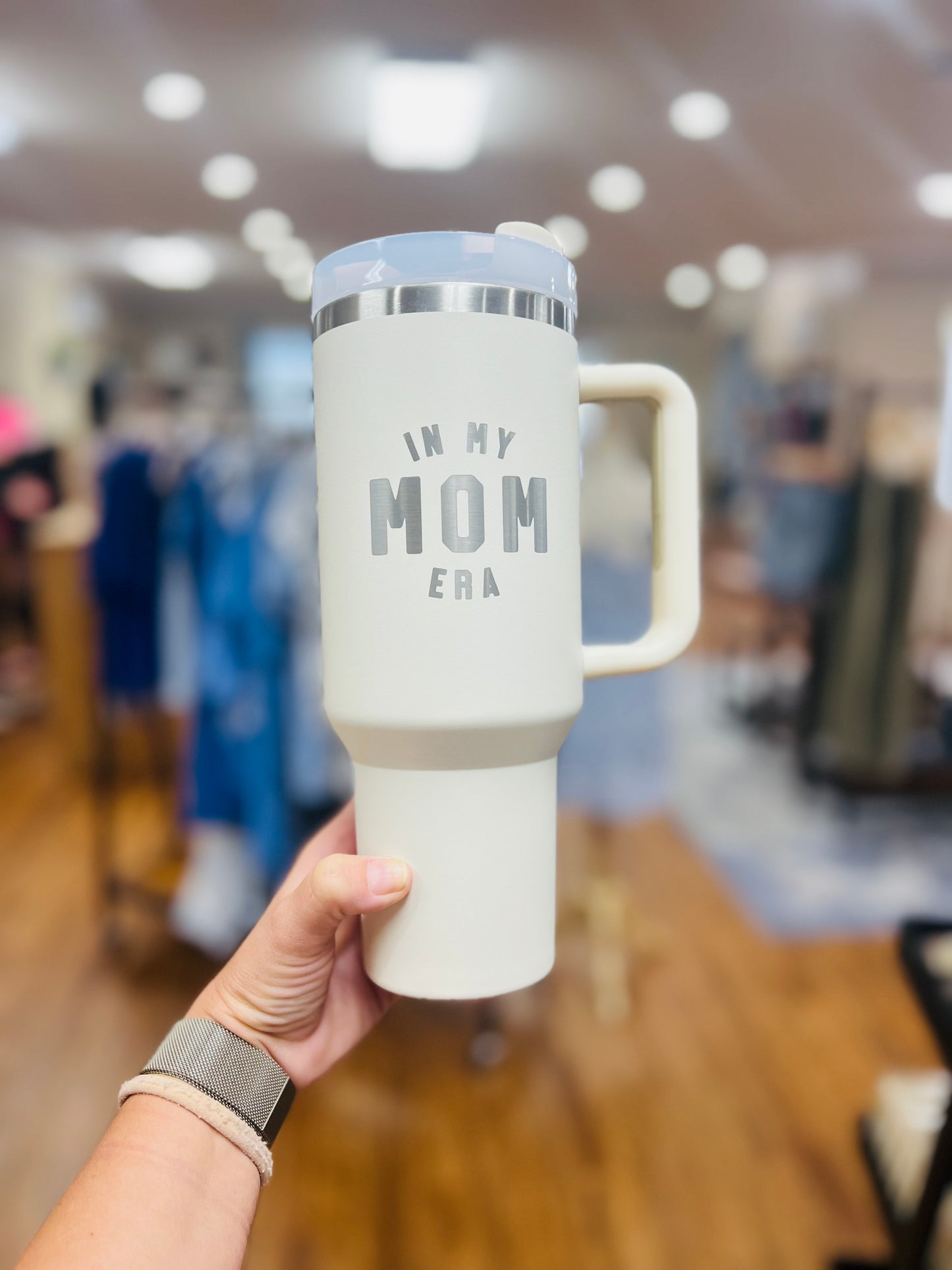 in My Mom Era 40oz Tumbler in White