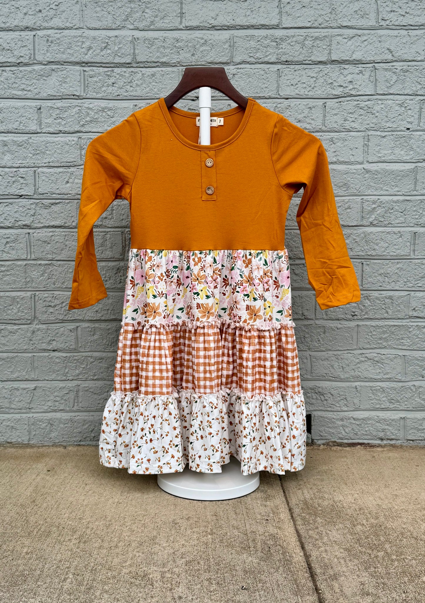 Autumn Patchwork Floral Dress