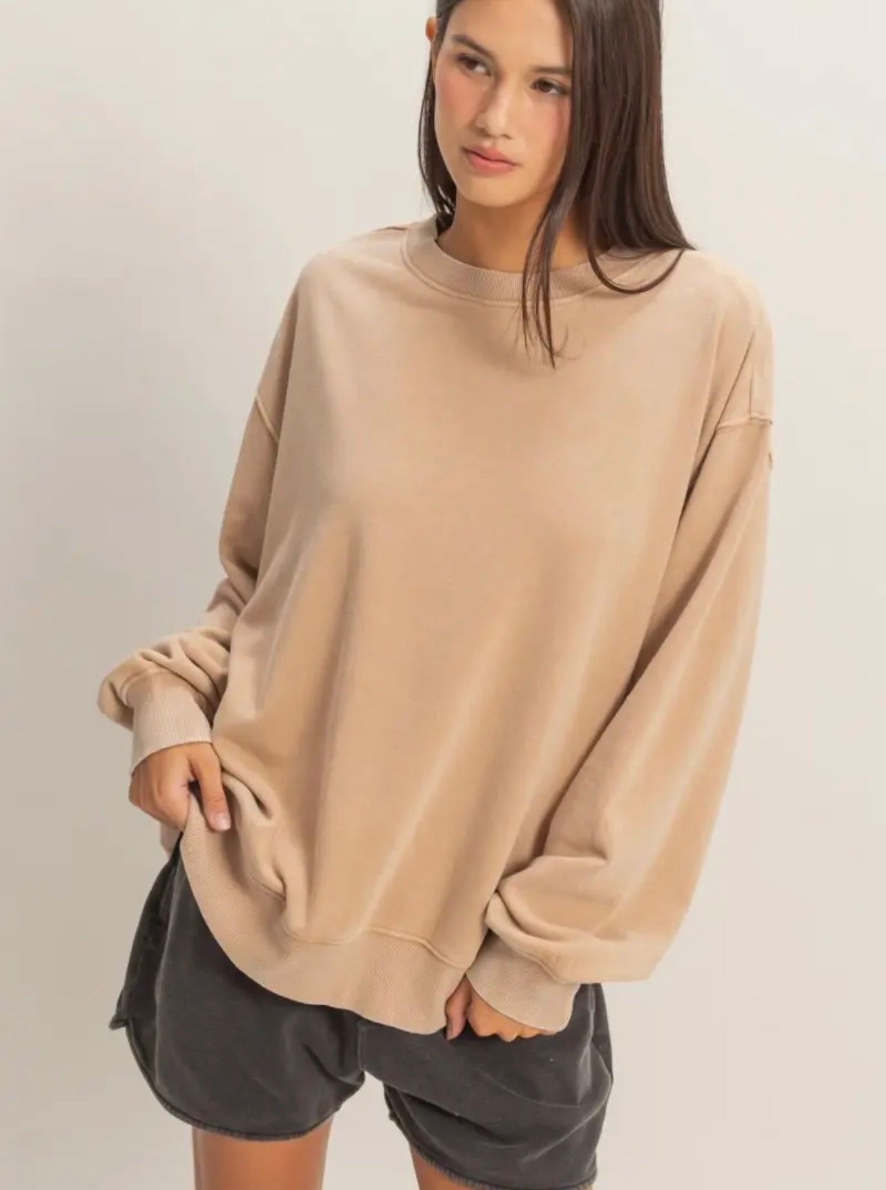 Mineral Washed Crew Neck Sweatshirt
