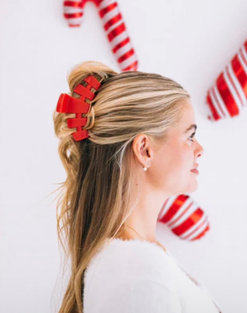 Classic Hair Clip in Rudolph Red