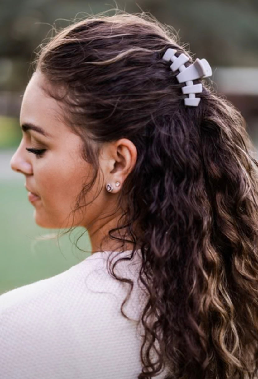 Classic Hair Clip in Silver Flames