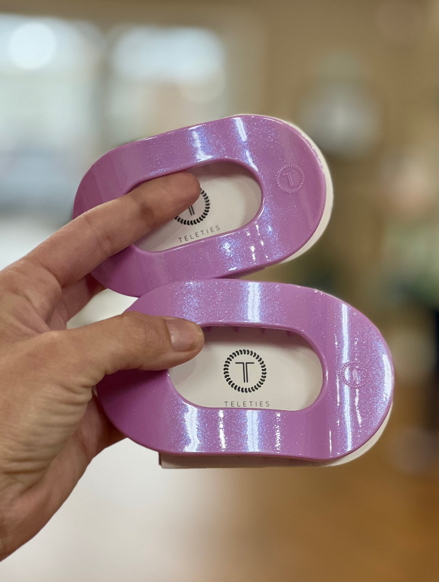 Flat Round Hair Clip in Springtime Sparkle