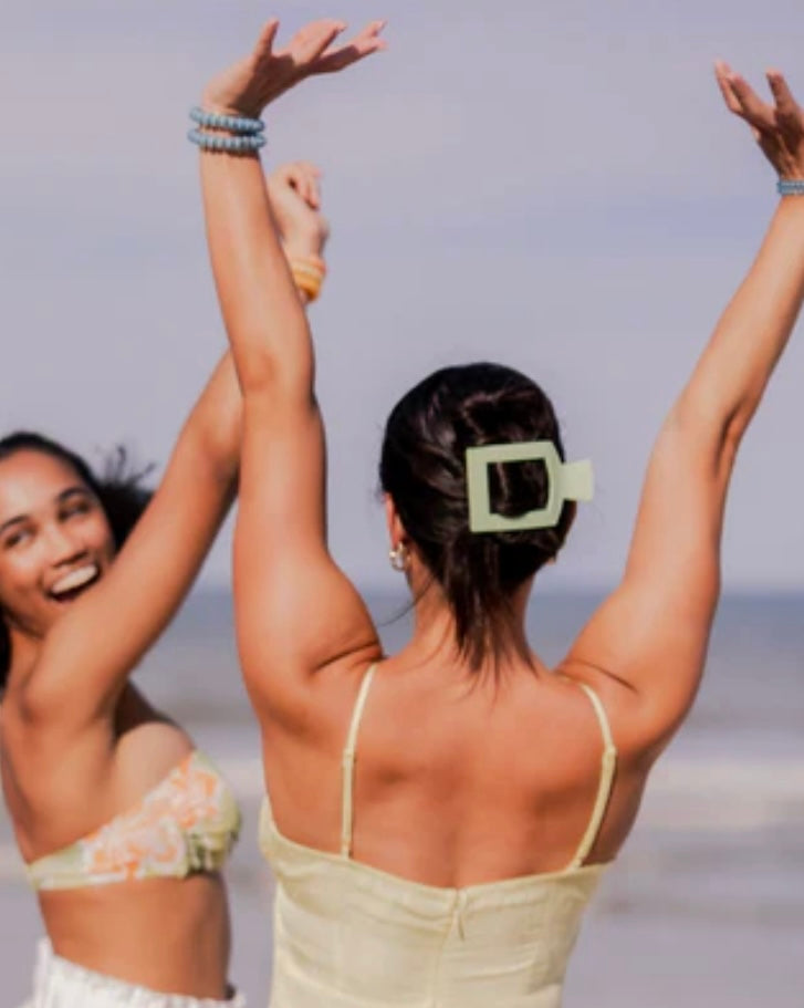 Square Flat Hair Clip in Aloe, There