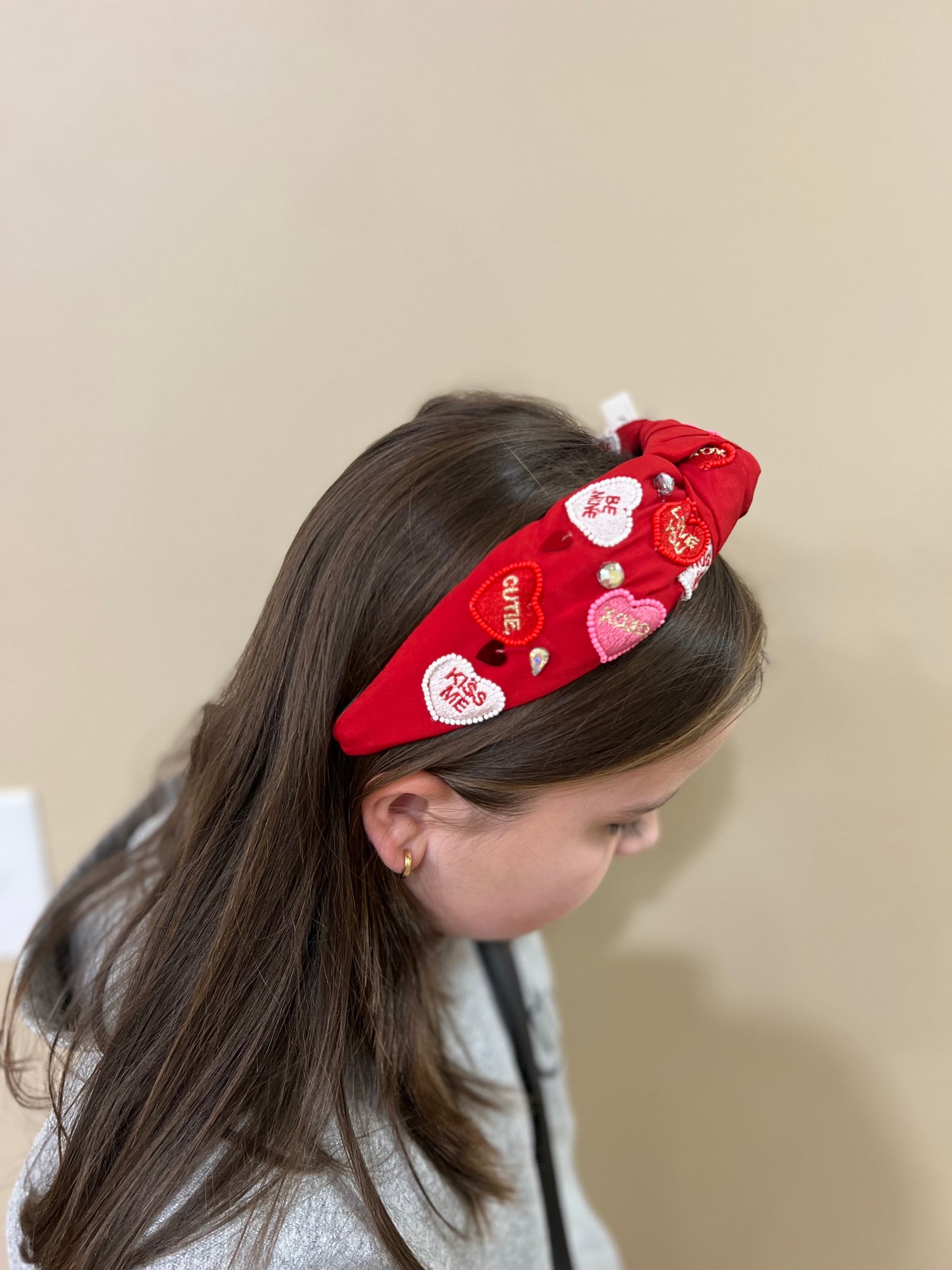 Valentine’s Heart Headband in Red**FINAL SALE**