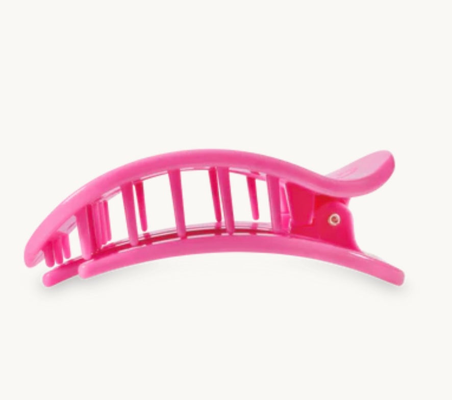 Round Flat Hair Clip in Paradise Pink