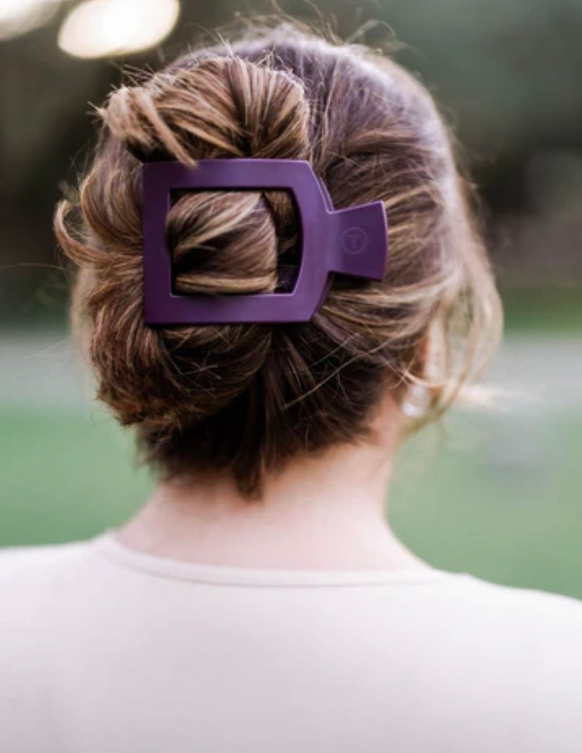 Square Flat Hair Clip in Burgundy Bliss