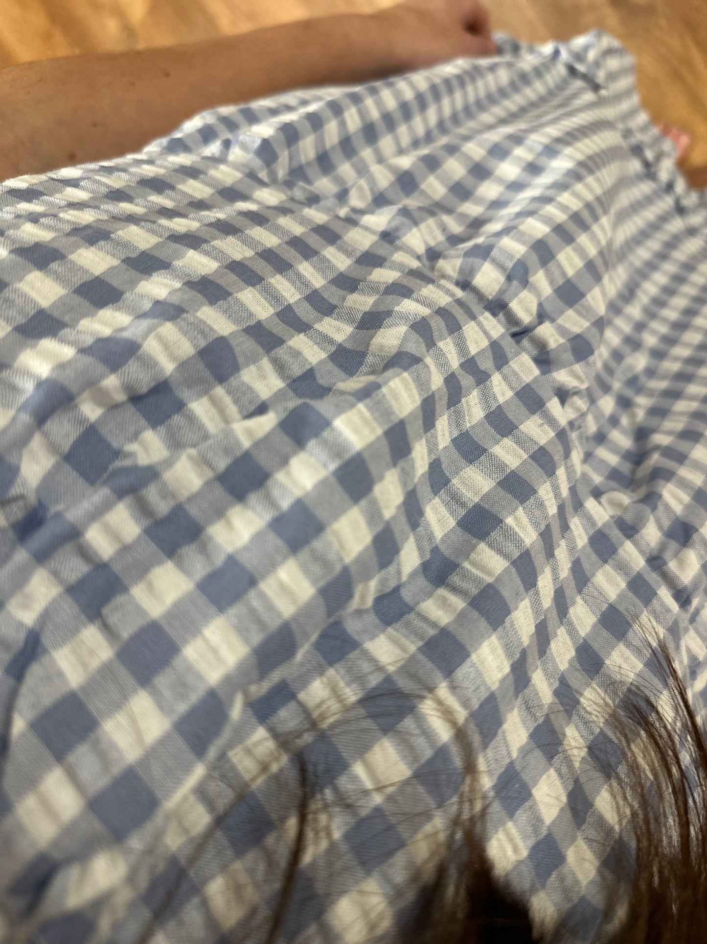 Gingham Tiered Dress in Blue