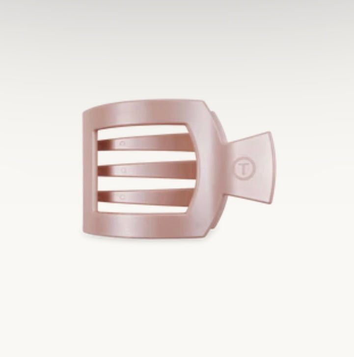 Flat Square Hair Clip in Pearly Pink