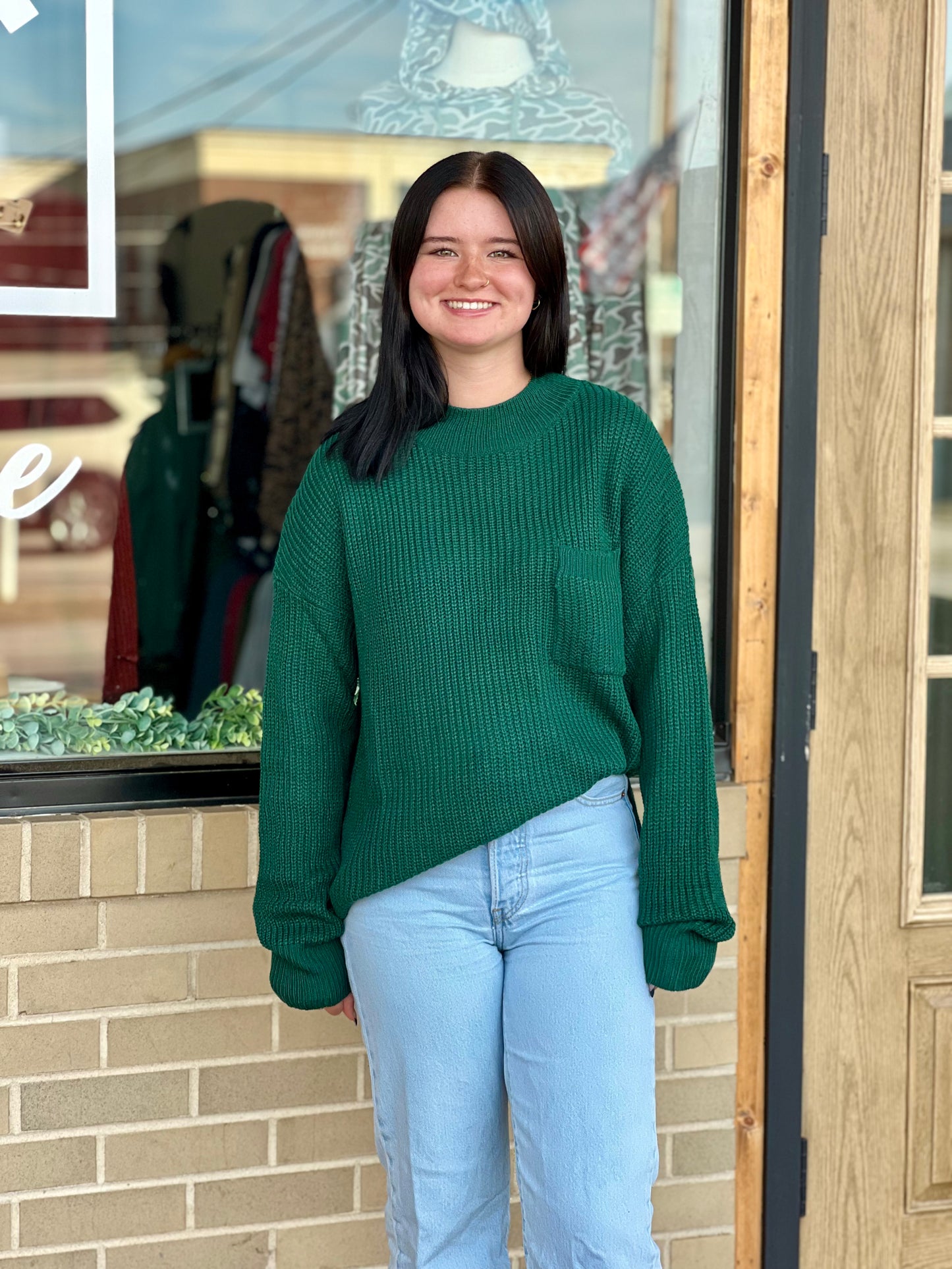 Mock Neck Oversized Knit Sweater