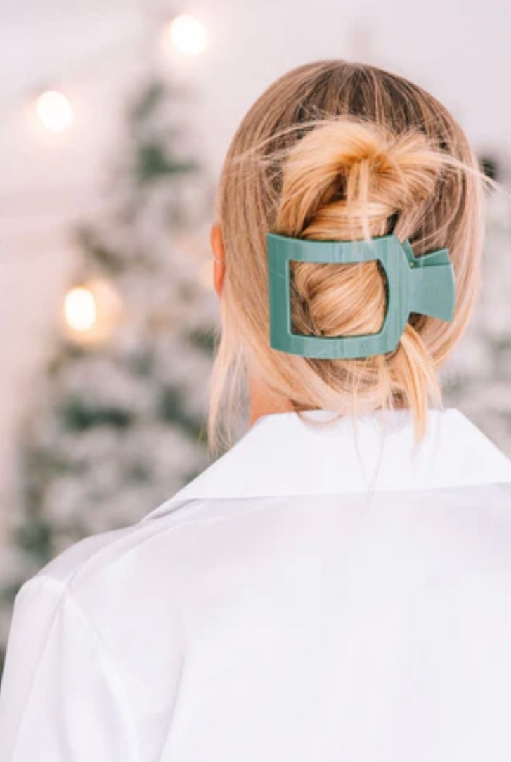Square Flat Hair Clip in Mistletoe