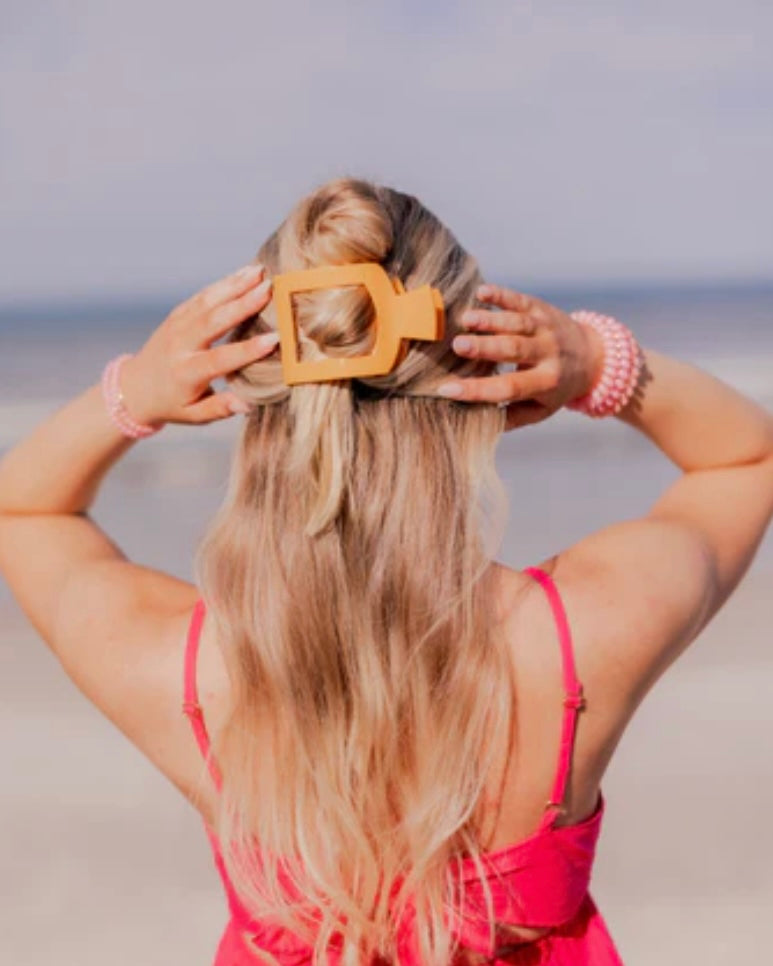 Square Flat Hair Clip in Mango for It!!