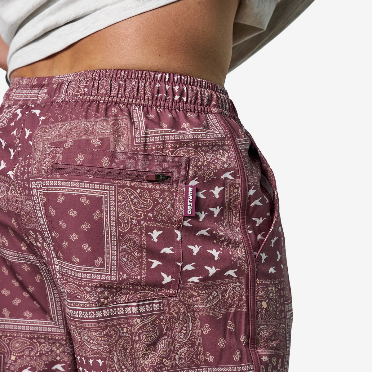 Swim Trunk - Paisley Duck - Maroon