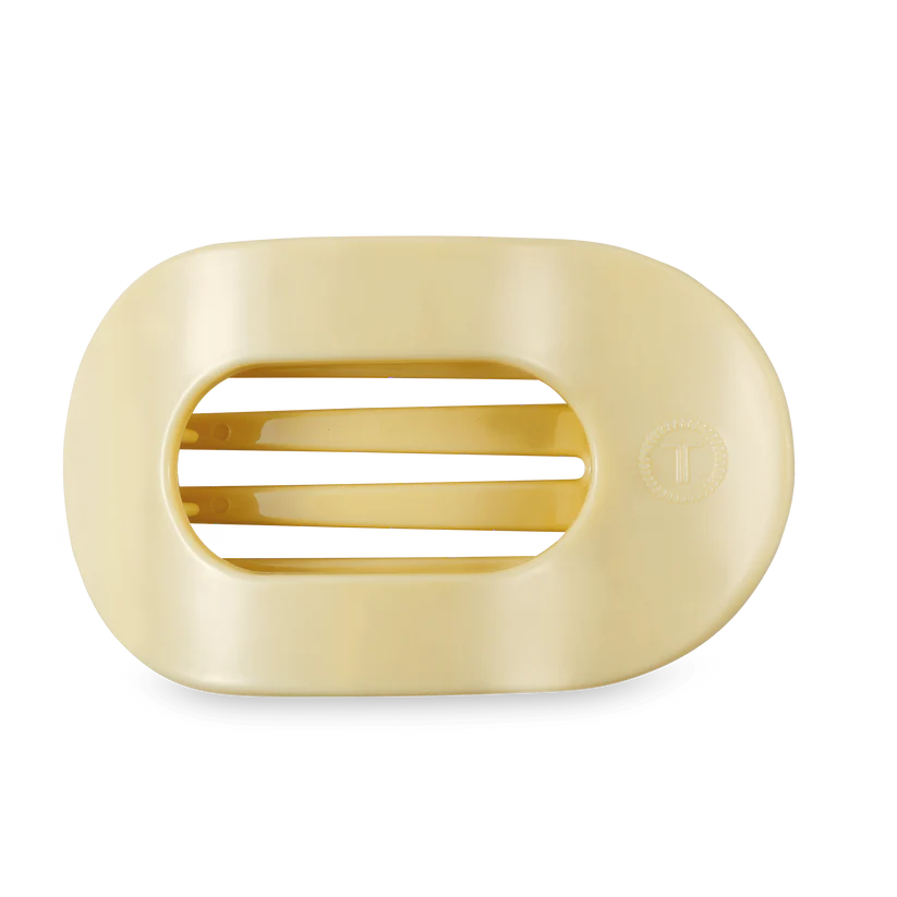 Flat Round Hair Clip-Butter Yellow