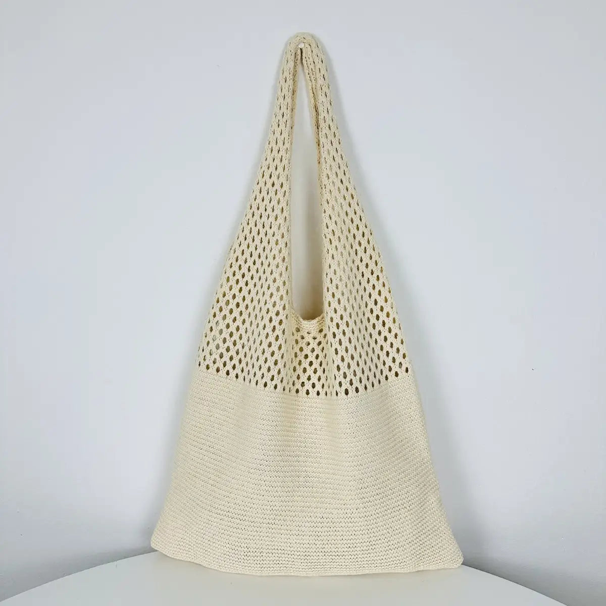 Vintage Knit Tote in Sand
