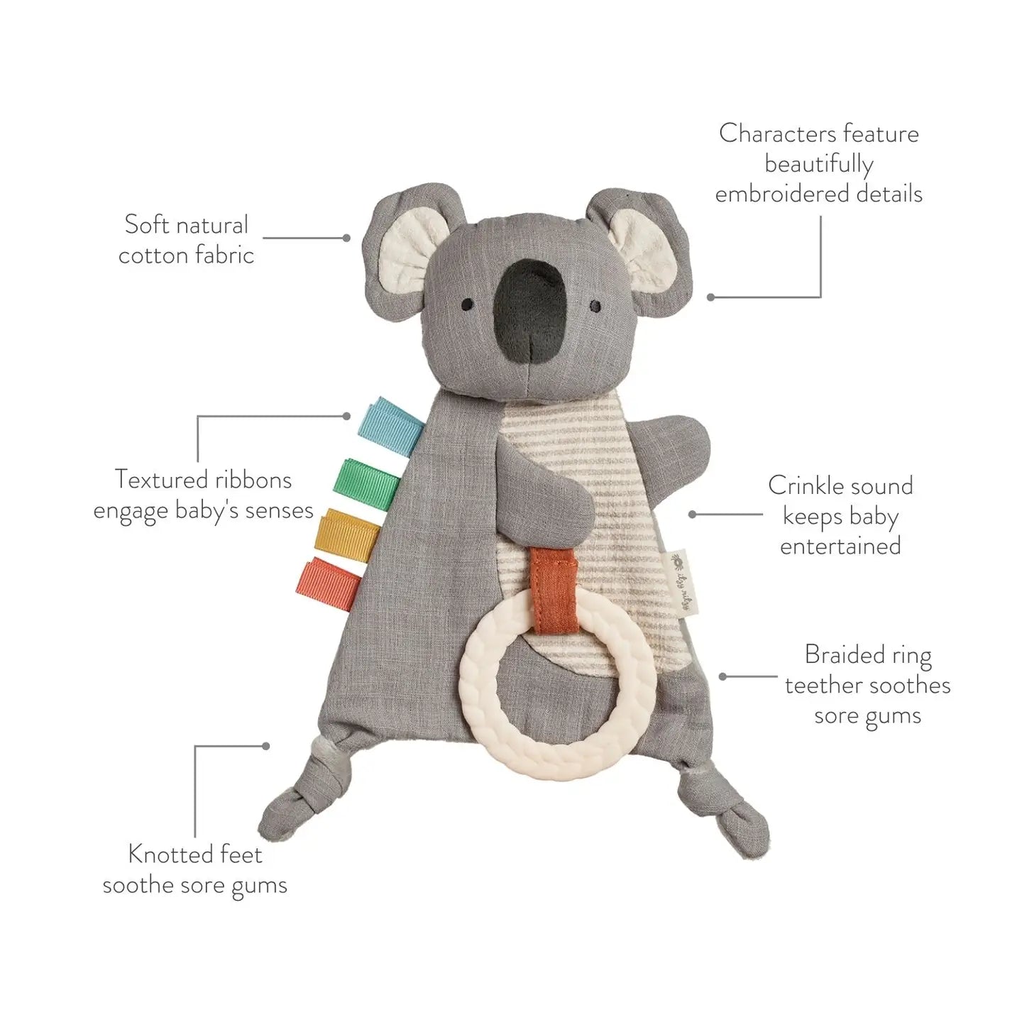 Bitzy Crinkle™ Sensory Toy with Teether-Koala