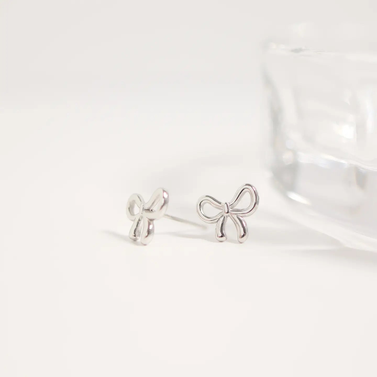 18K Gold Stainless Steel Bow Stud Earrings