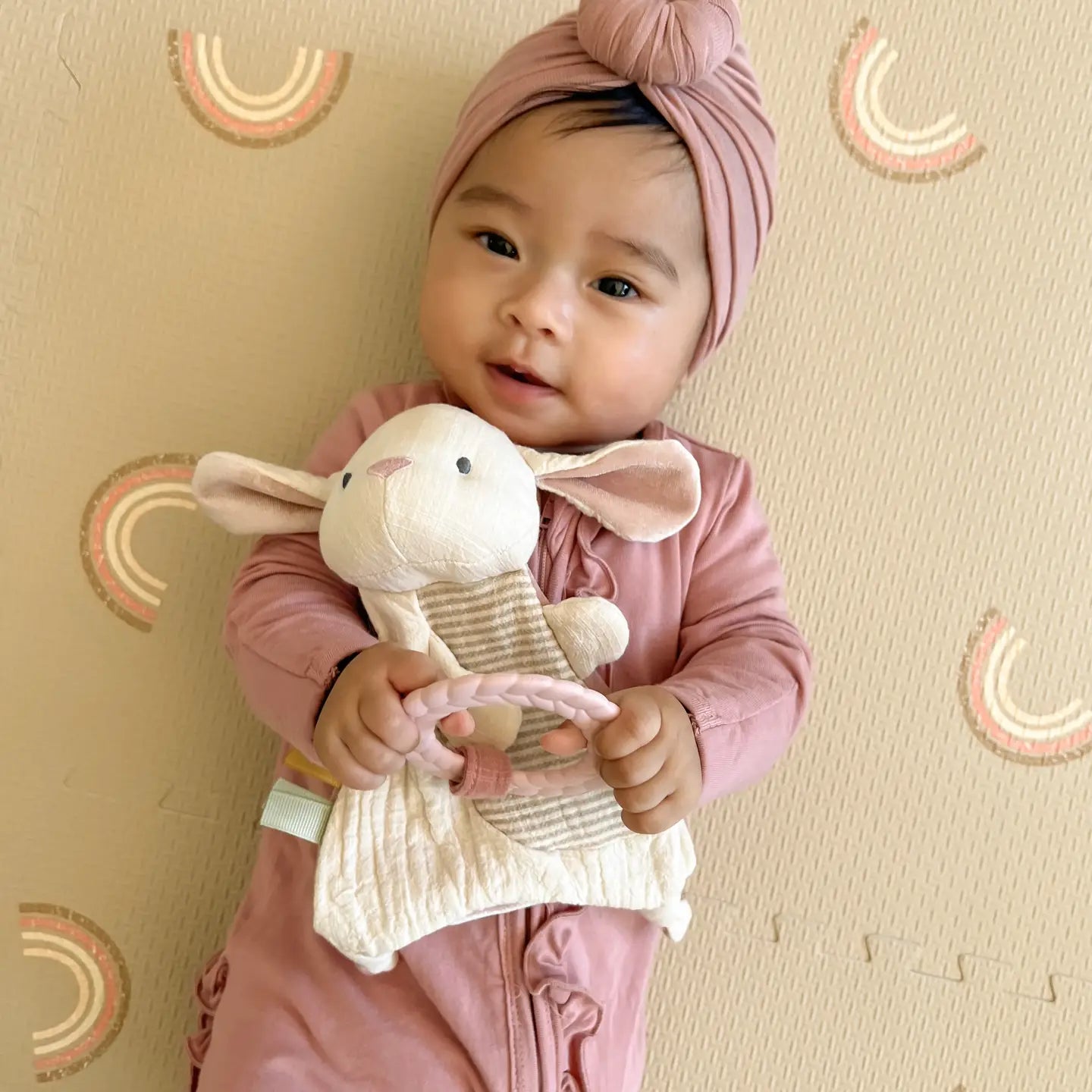 Bitzy Crinkle™ Sensory Toy with Teether-Bunny
