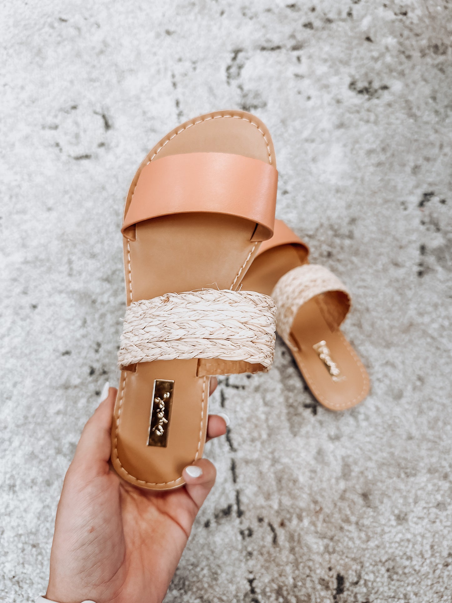 Oren Slip On Sandals in Coral/Natural**FINAL SALE**