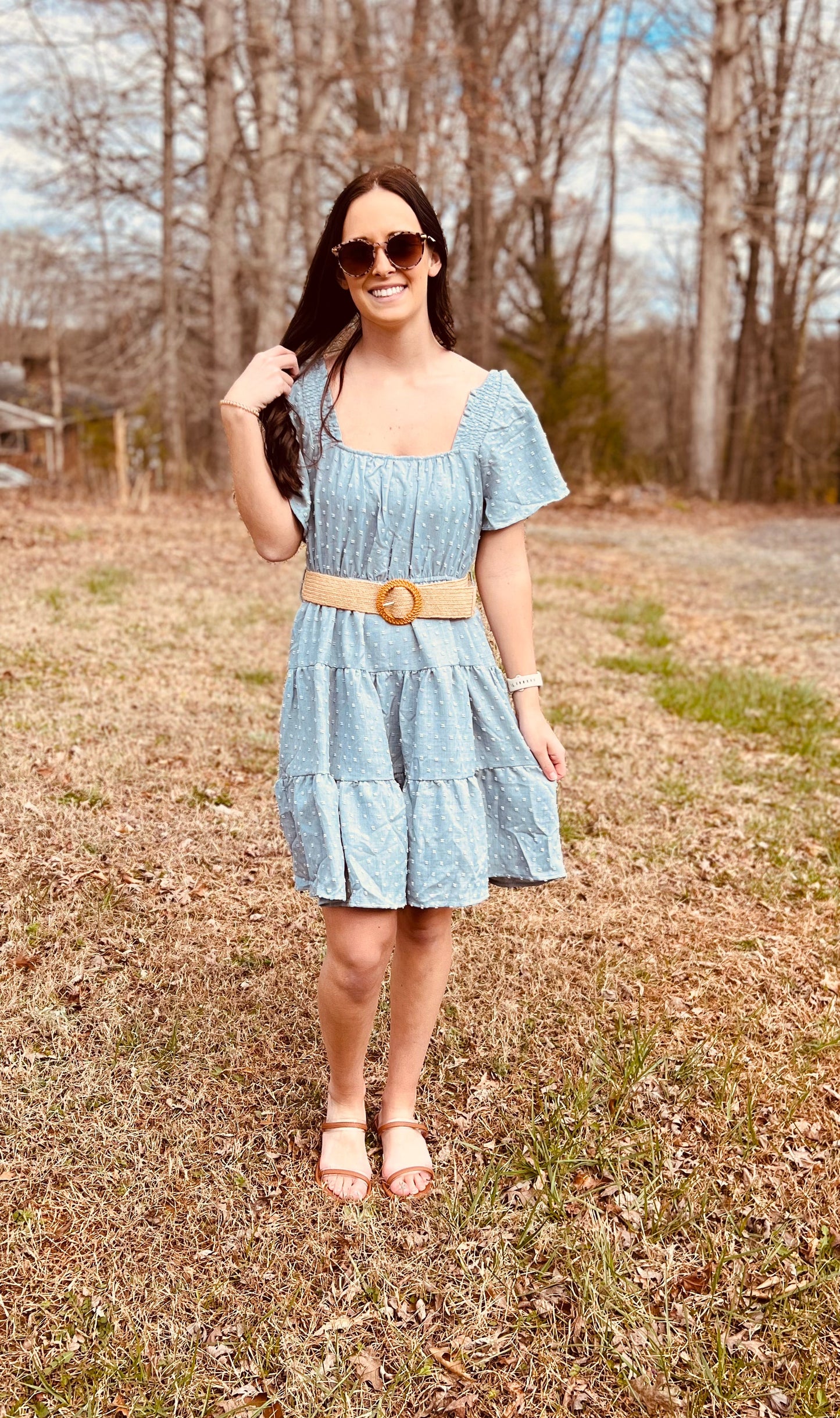 Lyla Contrast Belt Mini Dress**FINAL SALE**