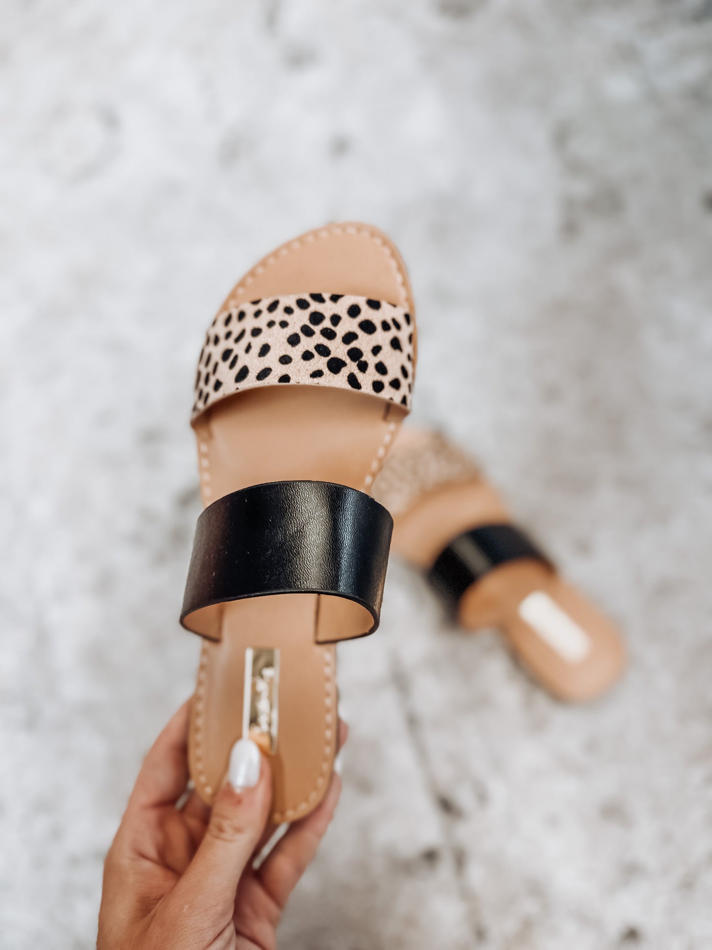 Oren Slip On Sandals in Black/Leopard**FINAL SALE**