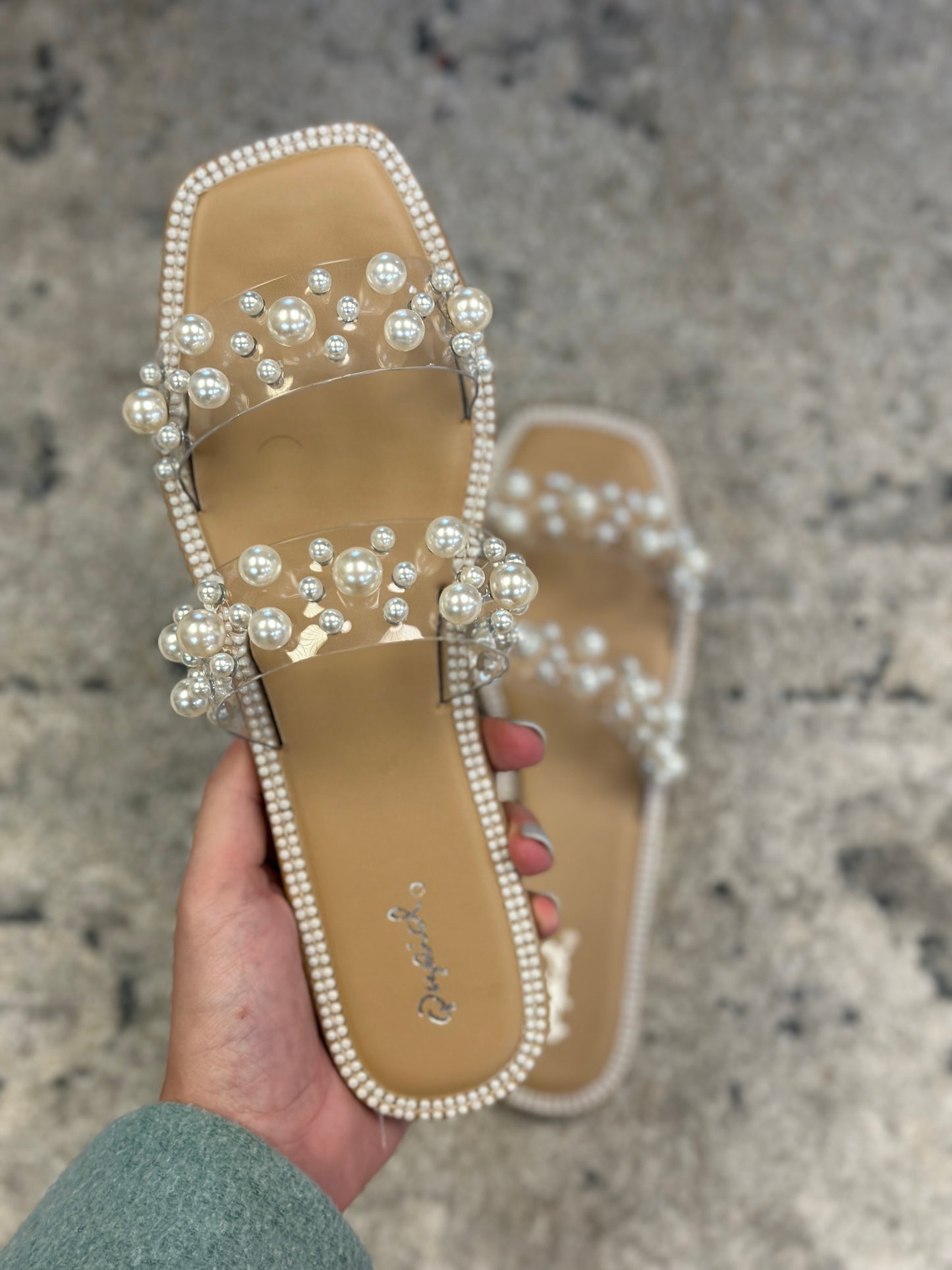 Pearl Slide Sandals**FINAL SALE**