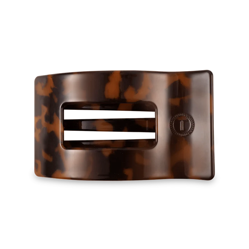 Flat Rectangle Hair Clip-Tortoise
