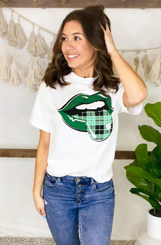 Hot Lips St. Patrick's Day Tongue T-Shirt**FINAL SALE**