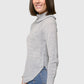 Mossy Shirttail Cowl Neck Sweater in Gray