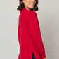Jersey Stitch V-Neck Sweater in Red